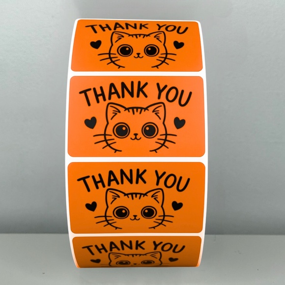 Thank You Cat Stickers – Cute Packaging Labels for Small Business Orders 2" - Picture 7 of 11